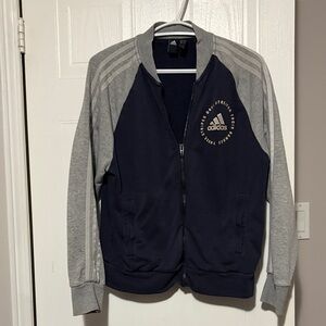 adidas Navy and Light Gray Raglan Zip Track Jacket
Women’s